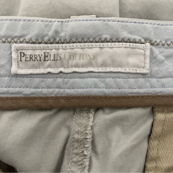 Perry Ellis Cottons Men’s Ripstock Khaki Cargo Shorts Size 38 100% Cotton - Picture 5 of 7